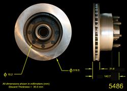 Bendix Brakes Global Brake Rotors for 1992-1993 E-250 ECONOLINE - PRT1798