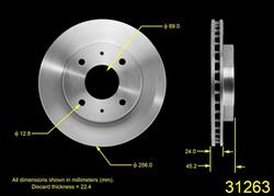Bendix Brakes Global Brake Rotors for 1990-1993 GALANT, 2002-2007 LANCER, 1989 SIGMA - PRT5460