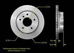 Bendix Brakes Global Brake Rotors for 2000 323CI, 1998-2000 323I, 1996-1999 328I - PRT5474