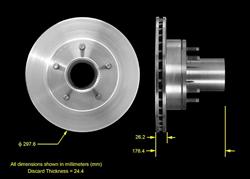 Bendix Brakes Global Brake Rotors for 1994-1996 BRONCO, 1995-1996 F-150 - PRT5486