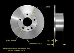 Bendix Brakes Global Brake Rotors for 1969-1971 2500, 2800, 1971-1976 3.0SI - PRT5500