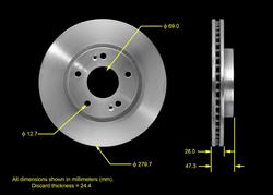 Bendix Brakes Global Brake Rotors for 2005-2010 SPORTAGE, 2003-2008 TIBURON, 2005-2009 TUCSON - PRT5504
