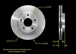 Bendix Brakes Global Brake Rotors for 2001-2006 SANTA FE - PRT5505