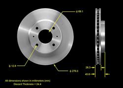 Bendix Brakes Global Brake Rotors for 2004-2006 LANCER - PRT5508