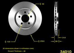 Bendix Brakes Global Brake Rotors for 1991-1993 PASSAT - PRT5511