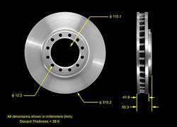 Bendix Brakes Global Brake Rotors for 1997-1999 NPR, W4500 TILTMASTER, 1999 NQR - PRT5533