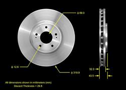 Bendix Brakes Global Brake Rotors for 2003-2006 LANCER - PRT5539