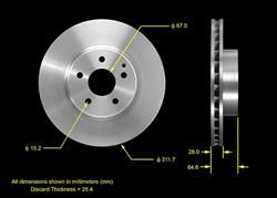 Bendix Brakes Global Brake Rotors for 2003-2006 E500 - PRT5551