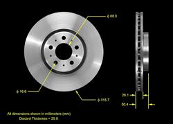 Bendix Brakes Global Brake Rotors for 2003-2013 XC90 - PRT5552