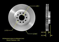 Bendix Brakes Global Brake Rotors for 2000-2001 A6 QUATTRO, 2002-2003 S6 - PRT5555