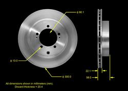 Bendix Brakes Global Brake Rotors for 2003-2006 LANCER - PRT5570