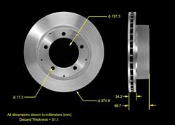Bendix Brakes Global Brake Rotors PRT5574