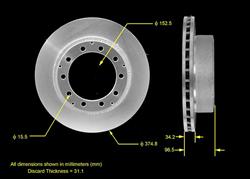 Bendix Brakes Global Brake Rotors PRT5575