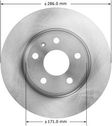 Bendix Brakes Global Brake Rotors for 2008-2009 TT, 2008-2015 TT QUATTRO - PRT6014
