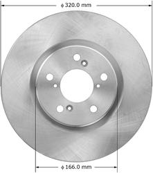 Bendix Brakes Global Brake Rotors for 2009-2014 TL - PRT6054