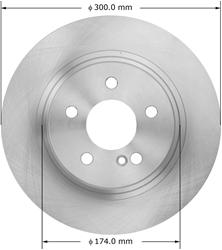 Bendix Brakes Global Brake Rotors for 2012-2015 C250, 2008-2012 C300 - PRT6070