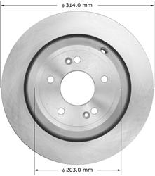Bendix Brakes Global Brake Rotors for 2011-2016 EQUUS, 2015-2017 K900 - PRT6096