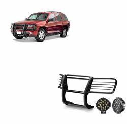Black Horse Off-Road Modular Grille Guards for 2002-2009 TRAILBLAZER, 2002-2006 TRAILBLAZER EXT - 17GK26MA-PLB