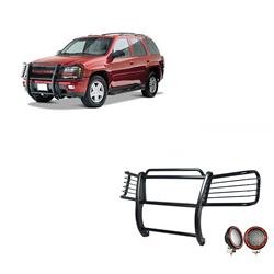 Black Horse Off-Road Modular Grille Guards for 2002-2009 TRAILBLAZER, 2002-2006 TRAILBLAZER EXT - 17GK26MA-PLFR