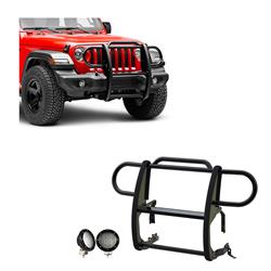 Black Horse Off-Road Modular Grille Guards for 2020-2023 GLADIATOR, 2018-2023 WRANGLER - 17JPJLMA-PLFB