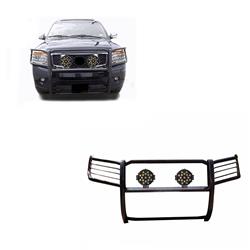 Black Horse Off-Road Modular Grille Guards for 2005-2015 ARMADA, 2004-2015 TITAN - 17NR26MA-PLB