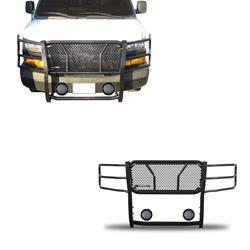 Black Horse Off-Road Rugged Heavy-Duty Grille Guards RU-GV02MA-B-PLFB
