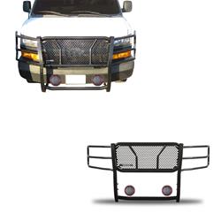 Black Horse Off-Road Rugged Heavy-Duty Grille Guards RU-GV02MA-B-PLFR