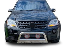 Black Horse Off-Road Bull Bars for 2006-2011 ML350, 2010-2011 ML450, 2008-2011 ML550 - BB141003-SP-PLFR
