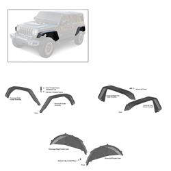 Black Horse Off-Road Tubular Fender Flares for 2018-2022 WRANGLER - TFFJ-FS