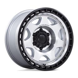 Black Rhino Voyager Silver Machined with Matte Black Lip Wheels 17x8.5