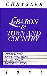 Bishko Factory OEM Owner's Manuals and User Guides for 1986 LEBARON, TOWN & COUNTRY - 1004