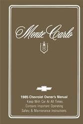 Bishko Factory OEM Owner's Manuals and User Guides for 1985 MONTE CARLO - 10227