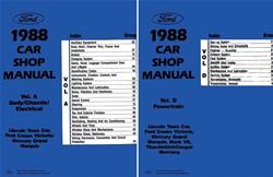 Bishko Factory OEM Service Manuals for 1988 GRAND MARQUIS, LTD CROWN VICTORIA, TOWN CAR - 1035
