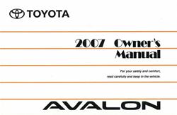 Bishko Factory OEM Owner's Manuals and User Guides for 2007 AVALON - 10576