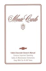 Bishko Factory OEM Owner's Manuals and User Guides for 1984 MONTE CARLO - 10997
