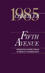 Bishko Factory OEM Owner's Manuals and User Guides for 1985 FIFTH AVENUE - 1132