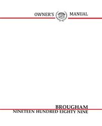 Bishko Factory OEM Owner's Manuals and User Guides for 1989 BROUGHAM - 11661