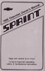Bishko Factory OEM Owner's Manuals and User Guides for 1986 SPRINT - 1178