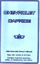 Bishko Factory OEM Owner's Manuals and User Guides for 1986 CAPRICE - 1179