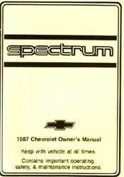 Bishko Factory OEM Owner's Manuals and User Guides for 1987 SPECTRUM - 1186