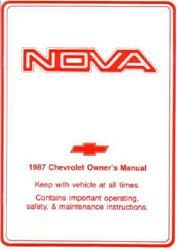 Bishko Factory OEM Owner's Manuals and User Guides for 1987 NOVA - 1189