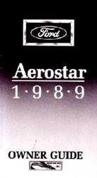 Bishko Factory OEM Owner's Manuals and User Guides for 1989 AEROSTAR - 1254