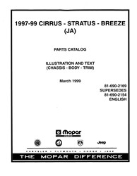 Bishko Factory OEM Part Lists and Illustrations for 1997-1999 BREEZE, CIRRUS, STRATUS - 2600