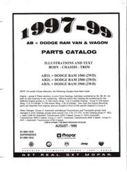 Bishko Factory OEM Part Lists and Illustrations for 1999 RAM 1500 VAN, RAM 2500 VAN, RAM 3500 VAN - 2772