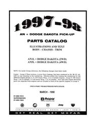 Bishko Factory OEM Part Lists and Illustrations for 1997-1998 DAKOTA - 2774