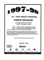 Bishko Factory OEM Part Lists and Illustrations for 1997-1998 CHEROKEE, GRAND CHEROKEE, WRANGLER - 2775