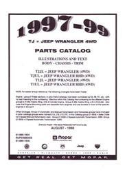 Bishko Factory OEM Part Lists and Illustrations for 1997-1999 WRANGLER - 2904