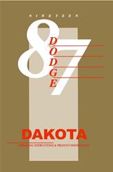 Bishko Factory OEM Owner's Manuals and User Guides for 1987 DAKOTA - 3992
