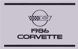 Bishko Factory OEM Owner's Manuals and User Guides for 1986 CORVETTE - 478
