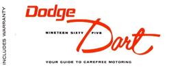 Bishko Factory OEM Owner's Manuals and User Guides for 1965 DART - 6028
